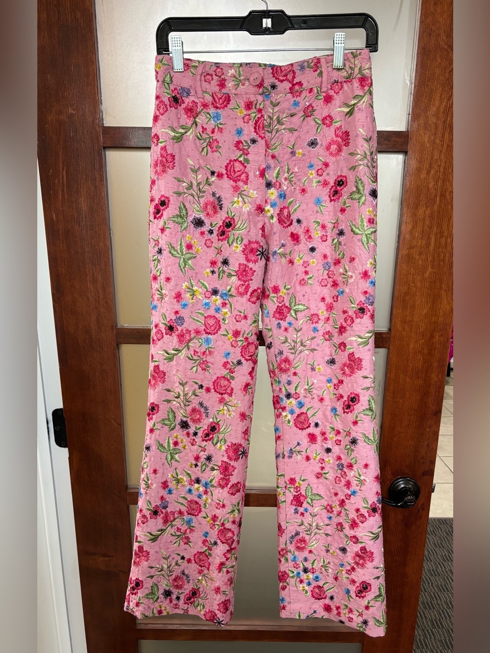 La Fuori Floral Embroidered Pants